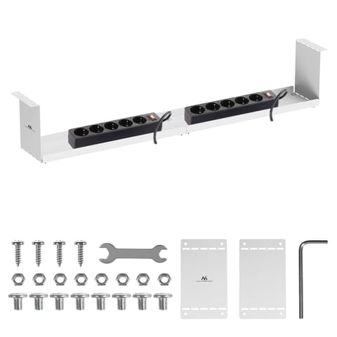 ⁨Kompaktowy organizer podbiurkowy na kable Maclean, max. obciążenie 5kg, biały, MC-107 W⁩ w sklepie Wasserman.eu