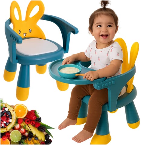 ⁨High chair table for feeding and play yellow-blue⁩ at Wasserman.eu