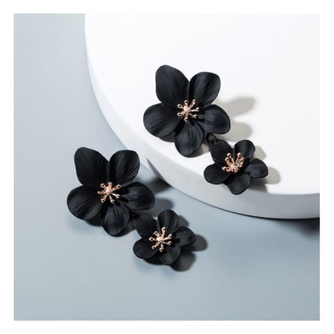 ⁨Kolczyki przy uchu Kwiaty Floral podwójne K1487CZ⁩ w sklepie Wasserman.eu