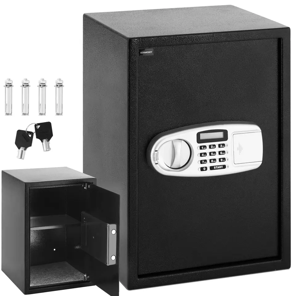 ⁨Sejf elektroniczny domowy biurowy z zamkiem szyfrowym stalowy 36x35x52 cm⁩ w sklepie Wasserman.eu
