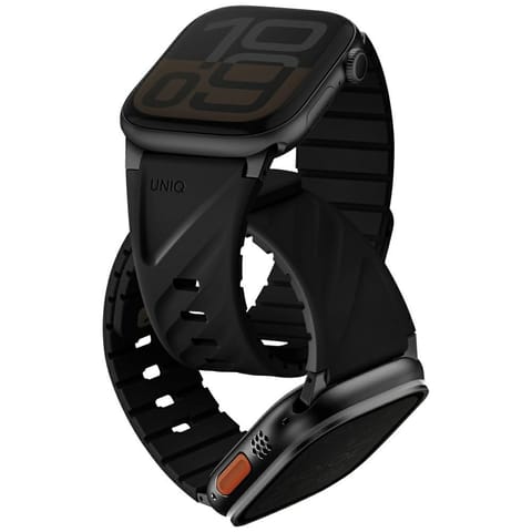 ⁨Pasek UNIQ Fluo do Apple Watch           49/46/45/44/42/41/40mm Magnetic czarny⁩ w sklepie Wasserman.eu