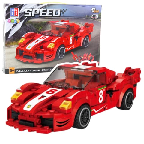 ⁨Klocki Konstrukcyjne Auto Robot 2w1 Czerwony Napęd 341 el.⁩ w sklepie Wasserman.eu