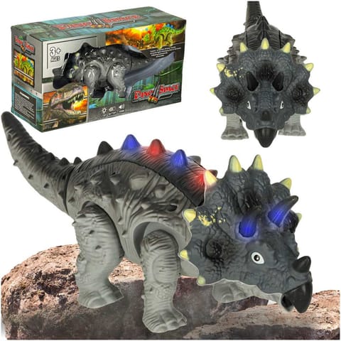 ⁨Dinozaur Triceratops zabawka interaktywna na baterie chodzi świeci ryczy⁩ w sklepie Wasserman.eu