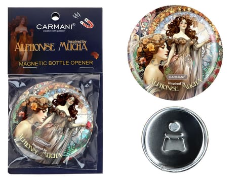 ⁨Otwieracz z magnesem - inspirowane twórczością A. Mucha (CARMANI)⁩ w sklepie Wasserman.eu
