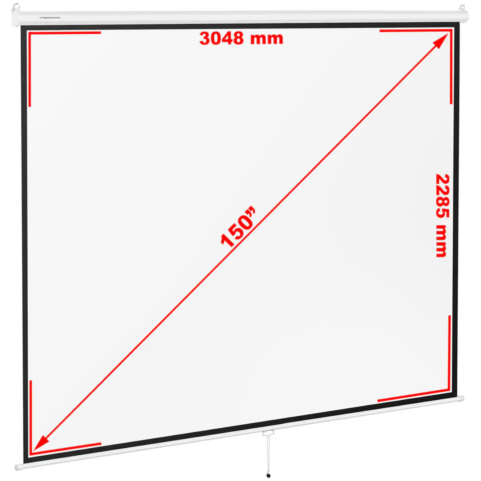 ⁨Ekran do projektora półautomatyczny ścienny sufitowy matowy biały 150'' 312.8x239 cm 4:3⁩ w sklepie Wasserman.eu