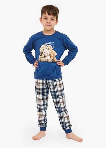 ⁨PIŻAMA CORNETTE CHŁ KD-593/174 BEARS (kolor granat, rozmiar 122-128)⁩ w sklepie Wasserman.eu