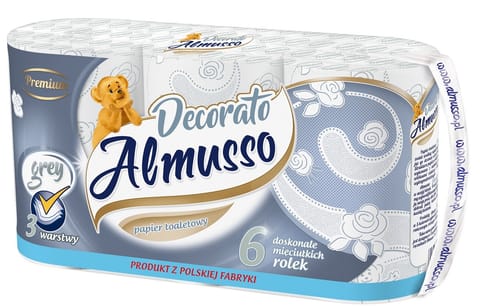 ⁨ALMUSSO Papier toal.  A`6 3-warst DECORATO szary/6⁩ w sklepie Wasserman.eu