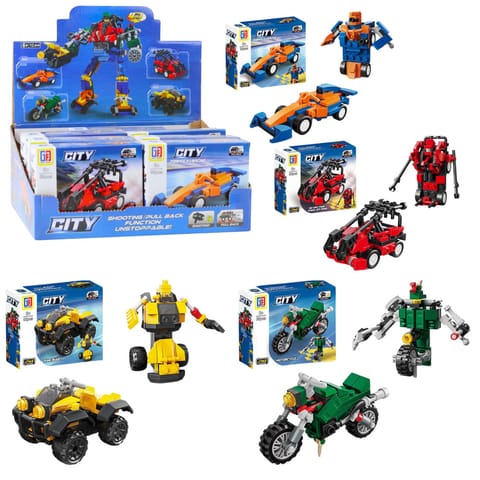 ⁨Klocki Konstrukcyjne 2w1 Pojazd Robot Mini Zestaw 42-65 el. Mix⁩ w sklepie Wasserman.eu