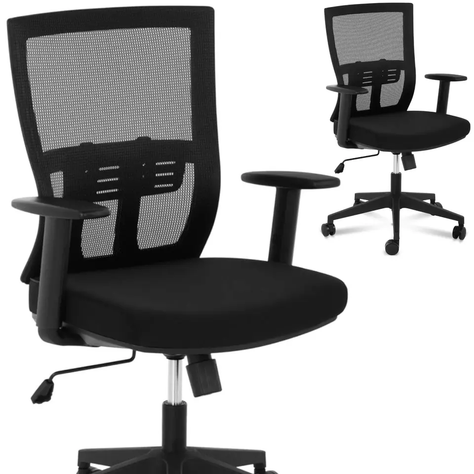 Krzesło fotel biurowy ergonomiczny z oparciem siatkowym i podparciem lędźwi maks. 150 kg w sklepie Wasserman.eu