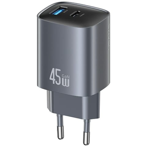 ⁨Ładowarka sieciowa USAMS CC290 T66 45W   GaN 1xUSB-A 1xUSB-C tarnish⁩ w sklepie Wasserman.eu