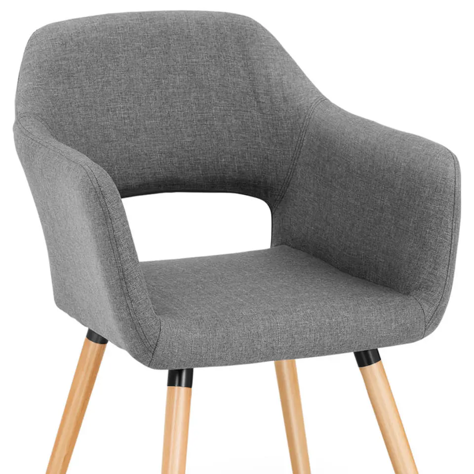 Bucket chair upholstered Scandinavian elegant GRAY at Wasserman.eu