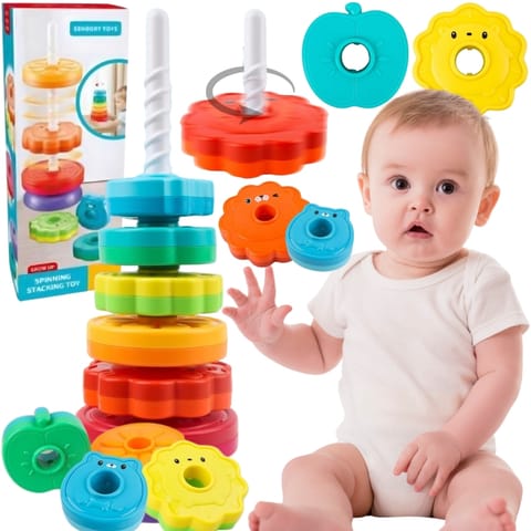 ⁨WOOPIE BABY Edukacyjna Piramidka Zakręcona Wieża Zwierzątka⁩ w sklepie Wasserman.eu