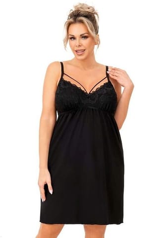 ⁨Koszula nocna Sylvia Plus Czarna (Rozmiar XXXXL)⁩ w sklepie Wasserman.eu