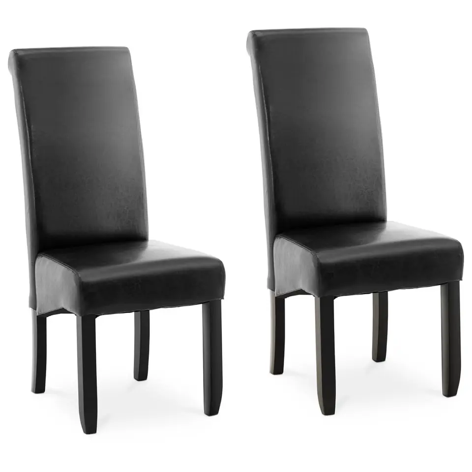 ⁨Upholstered chair for the dining room of the EKOSKÓRA living room 2 pcs. BLACK⁩ at Wasserman.eu