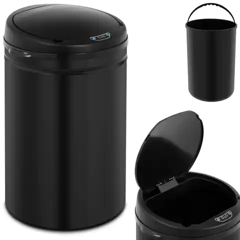 ⁨Trash bin automatic non-contact with container and motion sensor range 30 cm 30 l BLACK⁩ at Wasserman.eu