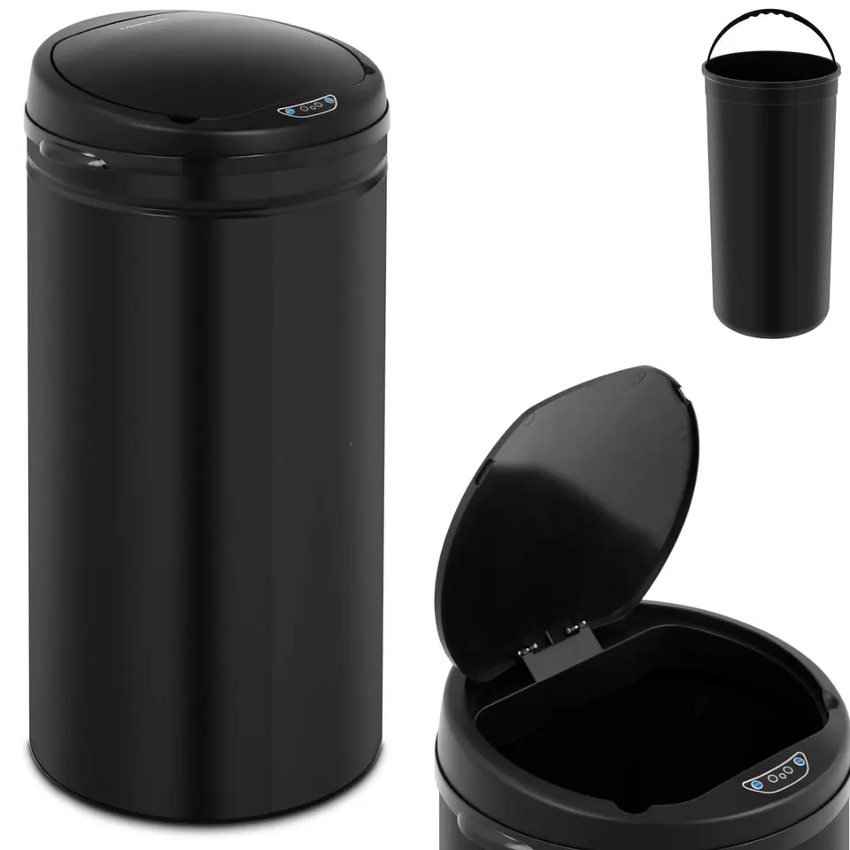 ⁨Trash bin automatic non-contact with container and motion sensor range 30 cm 42 l BLACK⁩ at Wasserman.eu