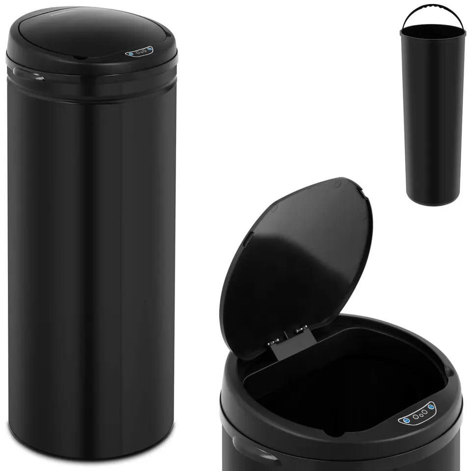 ⁨Trash bin automatic non-contact with container and motion sensor range 30 cm 50 l BLACK⁩ at Wasserman.eu