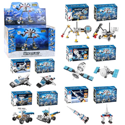 ⁨Klocki Konstrukcyjne Zestaw Kosmiczny Rakiety Anteny Roboty 2w1 44-54 el.⁩ w sklepie Wasserman.eu