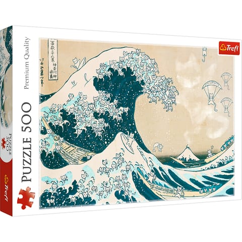 ⁨Puzzle - 500 - Wielka kocia fala Trefl 37537⁩ w sklepie Wasserman.eu