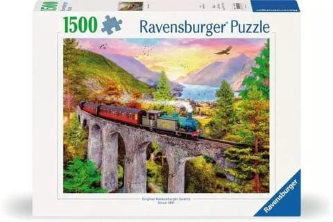 ⁨Puzzle 1500 Jesienna przejażdżka pociągiem⁩ w sklepie Wasserman.eu