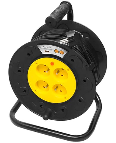 ⁨Przedłużacz sieciowy PR-61 4-gniazda z uziemieniem 30m Bęben PCV 3x1,5mm⁩ w sklepie Wasserman.eu