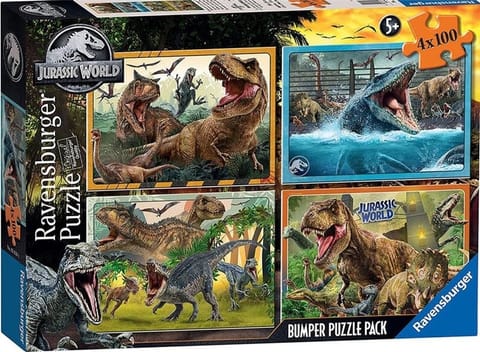⁨Puzzle 4x100 Jurassic World Bumper Pack⁩ w sklepie Wasserman.eu
