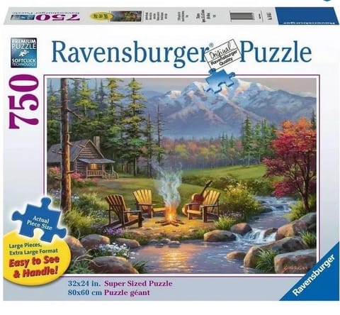 ⁨Puzzle 2D for seniors: Living room by the river 750 elements⁩ at Wasserman.eu