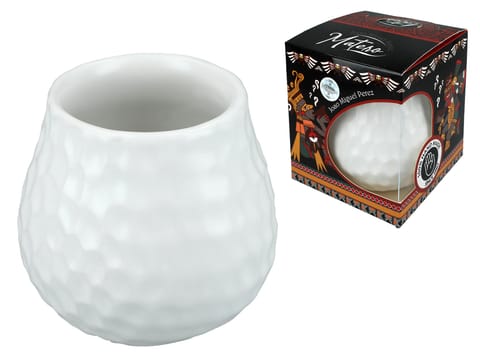 ⁨Naczynie Ceramiczne do Yerby - plaster miodu, biały⁩ w sklepie Wasserman.eu