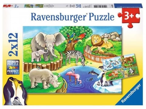 ⁨Puzzle 2x12 pcs Animals in Zoo⁩ at Wasserman.eu