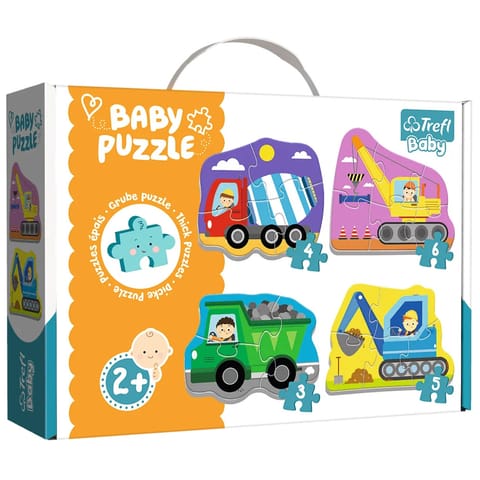 ⁨Puzzle - Baby Classic - Pojazdy na budowie - Trefl Baby 36072⁩ w sklepie Wasserman.eu