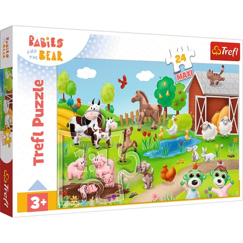 ⁨Puzzle 24 pieces Maxi Babies and the Bear, Safari⁩ at Wasserman.eu