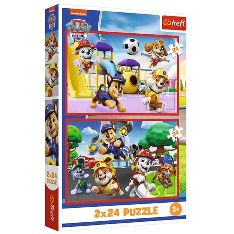 Puzzle - 2x24 - Psi dzień zabaw- Psi Patrol Trefl 34434 w sklepie Wasserman.eu