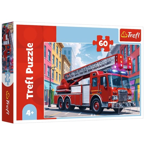 ⁨Puzzle 60 - Wóz strażacki Trefl 17405⁩ w sklepie Wasserman.eu