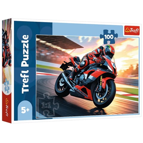 ⁨Puzzle 100 - Szybki motocykl Trefl 16489⁩ w sklepie Wasserman.eu
