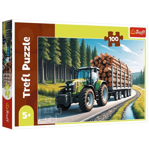 ⁨Puzzle 100 - Ciągnik leśny Trefl 16493⁩ w sklepie Wasserman.eu