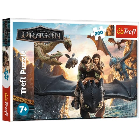 ⁨Puzzle 200 - Szczerbatek i przyjaciele Trefl 13348⁩ w sklepie Wasserman.eu