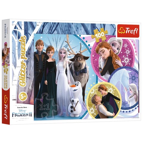 ⁨Puzzle - 100 Glitter - W blasku miłości - Disney Frozen 2 Trefl 14817⁩ w sklepie Wasserman.eu