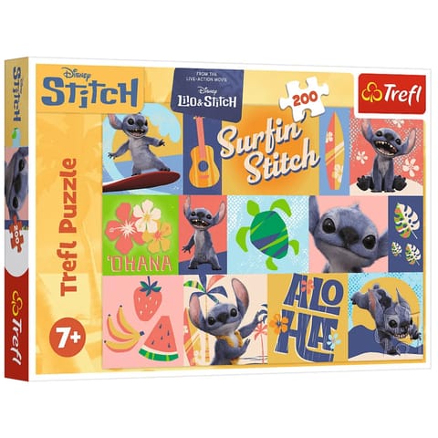 ⁨Puzzle 200 - Hawajskie przygody - Disney Stitch Trefl 13331⁩ w sklepie Wasserman.eu