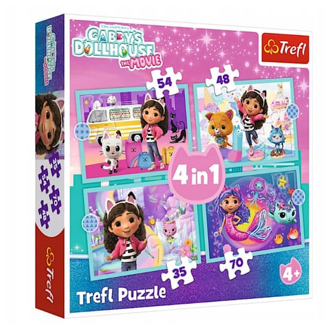 ⁨Puzzle - 4w1 -Przygoda Gabby - Gabby"s Dollhouse Trefl 34670⁩ w sklepie Wasserman.eu