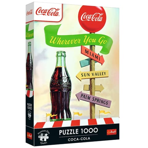 ⁨Puzzle - 1000 Premium Plus - Coca-Cola: Gdziekolwiek zmierzasz Trefl 12098⁩ w sklepie Wasserman.eu