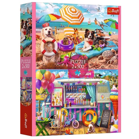 ⁨Puzzle - 2x500 - Wakacyjny czas Trefl 37533⁩ w sklepie Wasserman.eu