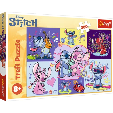 ⁨Puzzle - 300 - Zakręcony Stitch - Disney Lilo and Stitch Trefl 23033⁩ w sklepie Wasserman.eu