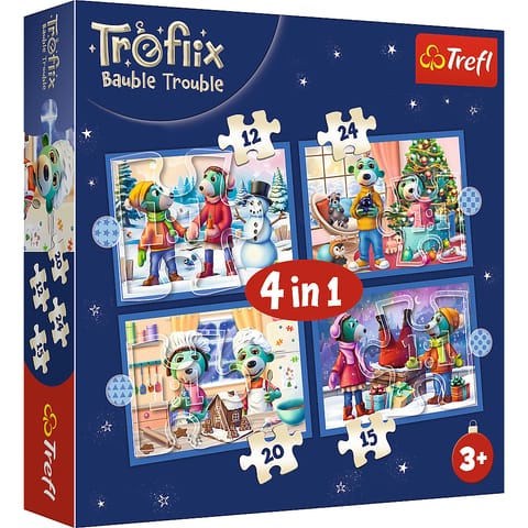 ⁨Puzzle - 4w1 - U Treflików pada śnieg Trefl 34657⁩ w sklepie Wasserman.eu