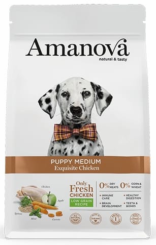 ⁨Amanova Dog Puppy Medium Exquisite Chicken - kurczak 12kg⁩ w sklepie Wasserman.eu