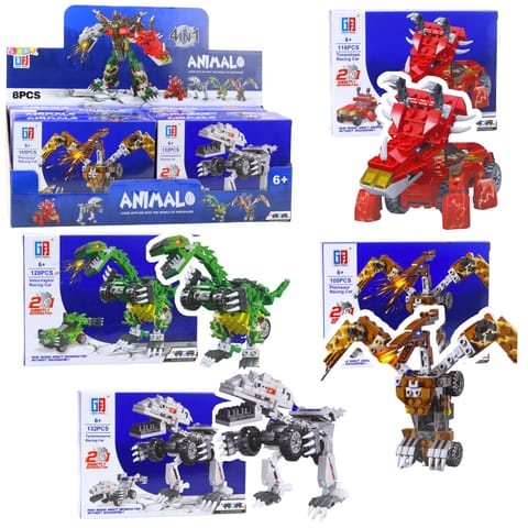 ⁨Klocki Konstrukcyjne Dinozaur Auto 2w1 105-132 el. Mix⁩ w sklepie Wasserman.eu