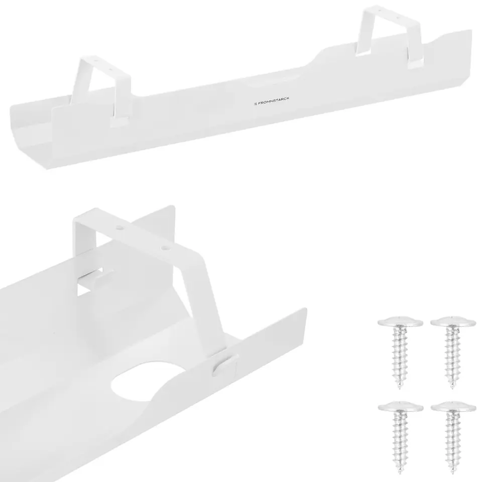 Półka maskownica organizer na kable pod biurko 600x135x108 mm BIAŁA w sklepie Wasserman.eu