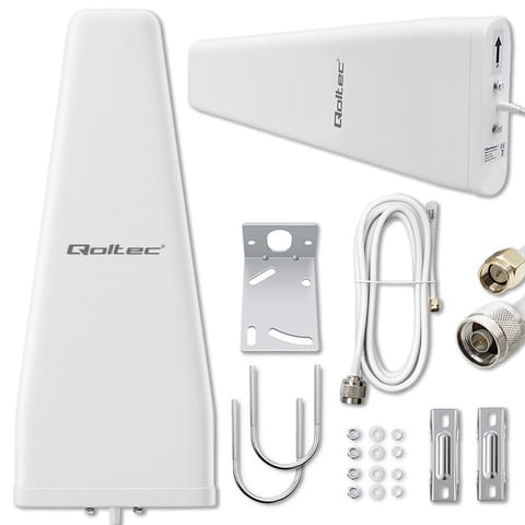 ⁨Qoltec Antena 4G LTE DUAL | 14dBi | dookólna | zewnętrzna⁩ w sklepie Wasserman.eu