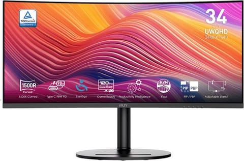 ⁨Monitor MSI Modern MD342CQP (34" /VA /120Hz /3440 x 1440 /Czarny)⁩ w sklepie Wasserman.eu