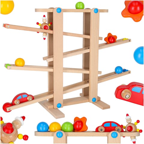 ⁨Tor kulkowy drewniany kulodrom montessori XXL⁩ w sklepie Wasserman.eu