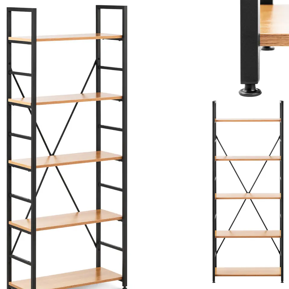 ⁨Bookcase decoration loft industrial max. 150 kg 5 SHELVES⁩ at Wasserman.eu